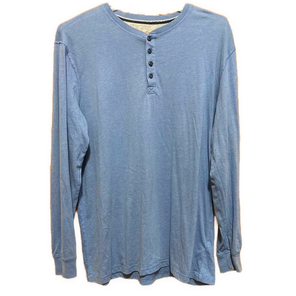 Men’s 2XL Weatherproof Powder Blue Long Sleeve Henley Shirt